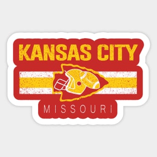 Vintage Kansas City KC Retro Football At Sunday Game Day Sticker